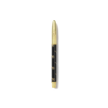 Black and Gold ballpoint pen with the Oscars statuette logo and the Academy Awards logo on the pen cap. Oscar Statue the Academy Awards Show official Oscars Logo Merchandise Collectible Pen in Gift Box
